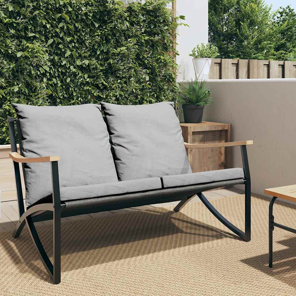 4-piece balcony furniture set with cushions, garden bench