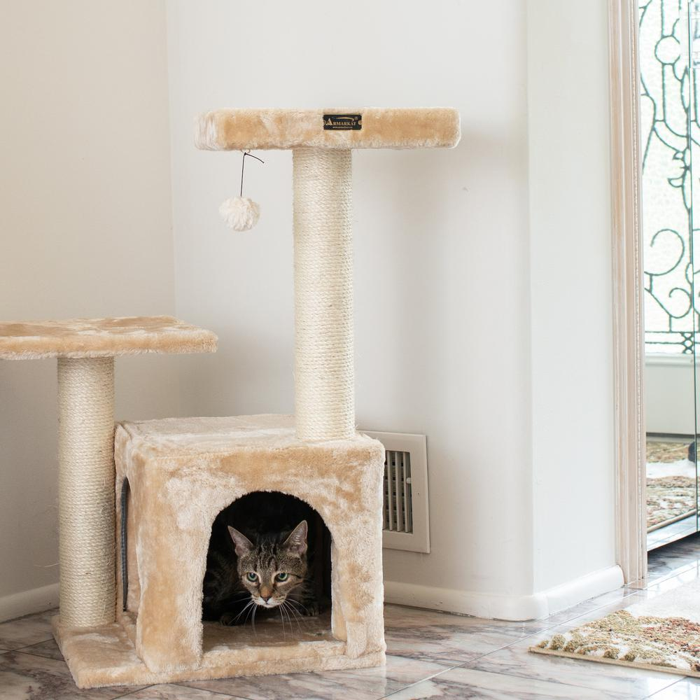 Armarkat Classic Real Wood Cat Tree A3207, 32-Inch Beige