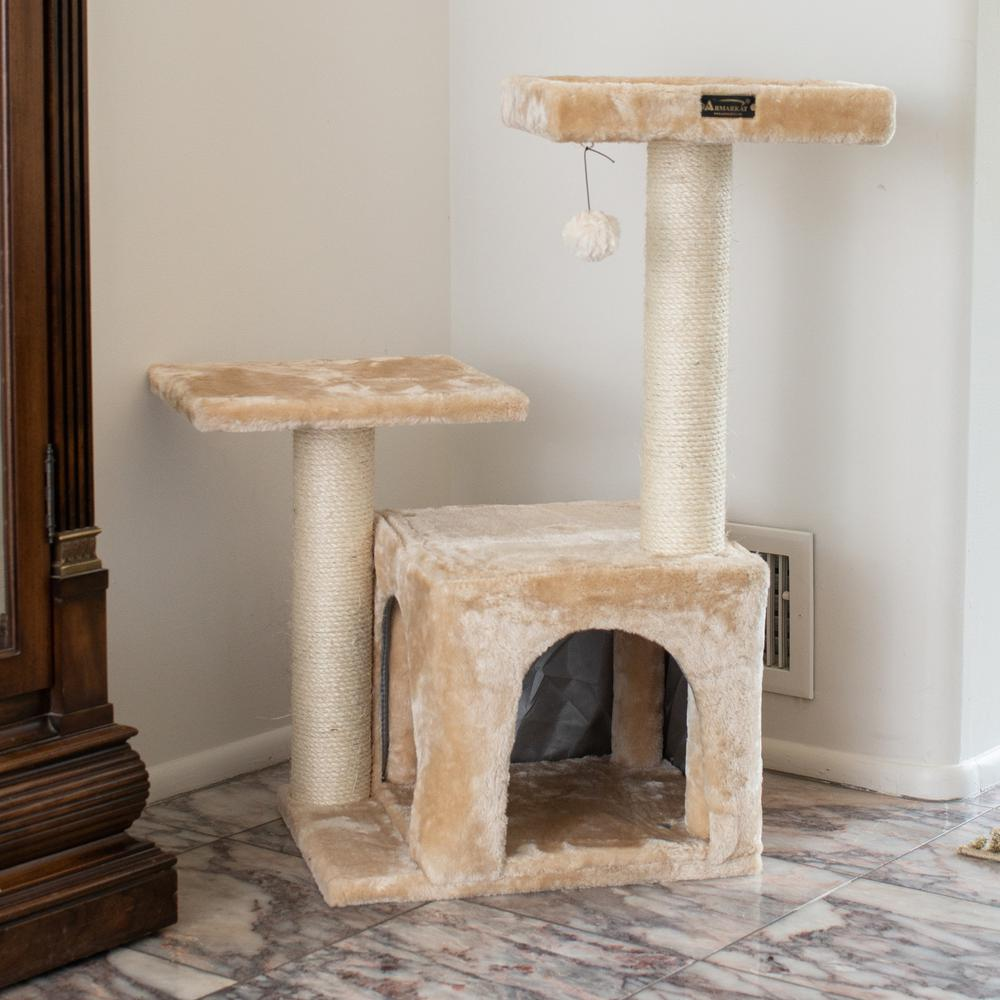 Armarkat Classic Real Wood Cat Tree A3207, 32-Inch Beige