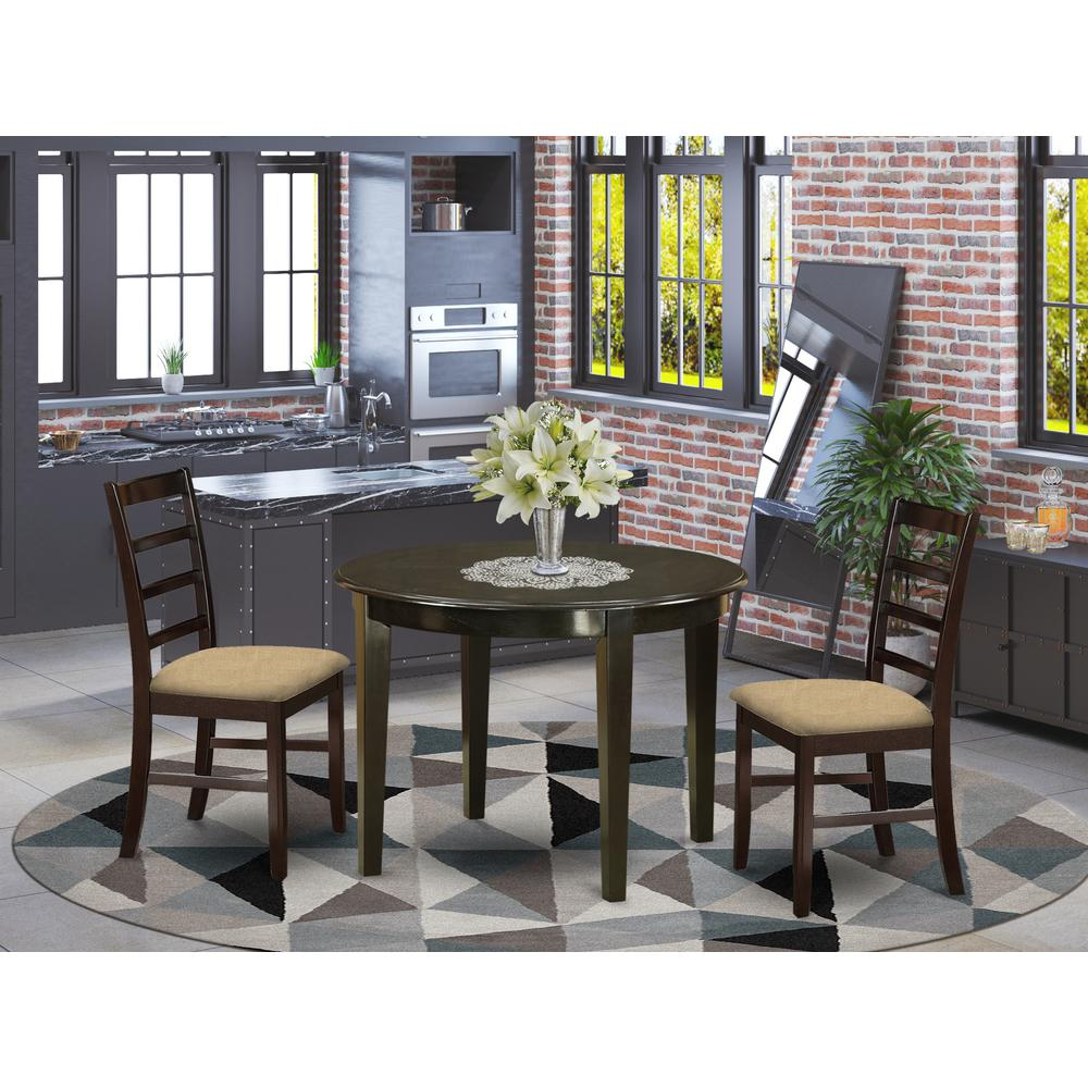 BOPF3-CAP-C 3 Pc small Kitchen Table set-small Kitchen Table and 2 Dinette Chairs