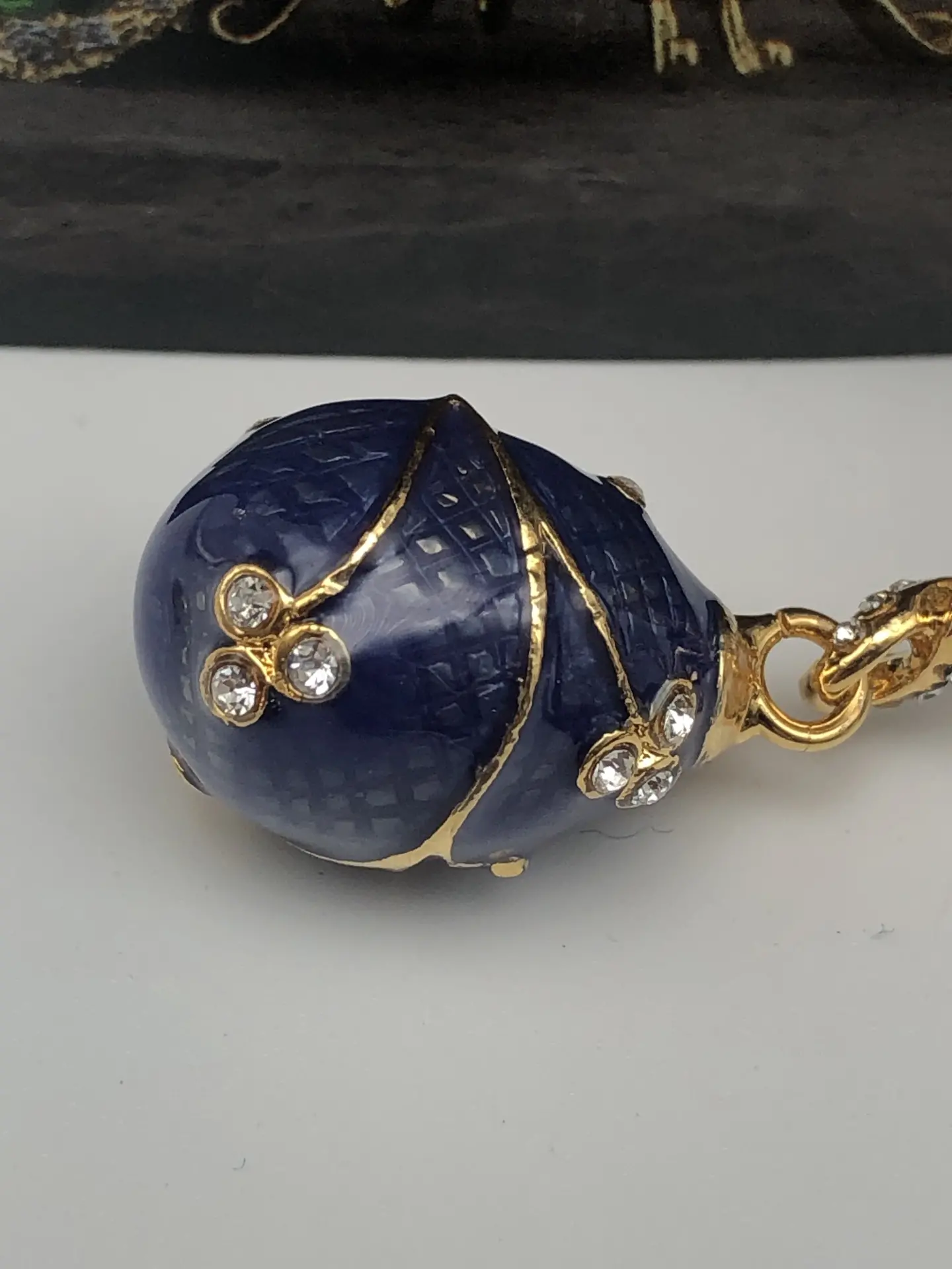 Blue Egg Pendant Gold Necklace