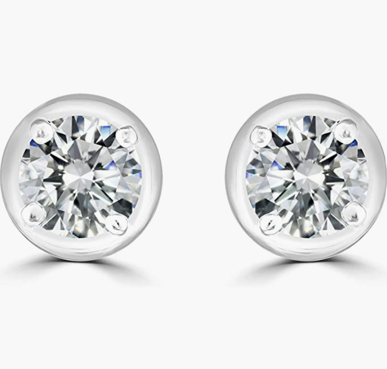 5mm .81ct Round-Cut Moissanite Earrings 925 Sterling Silver