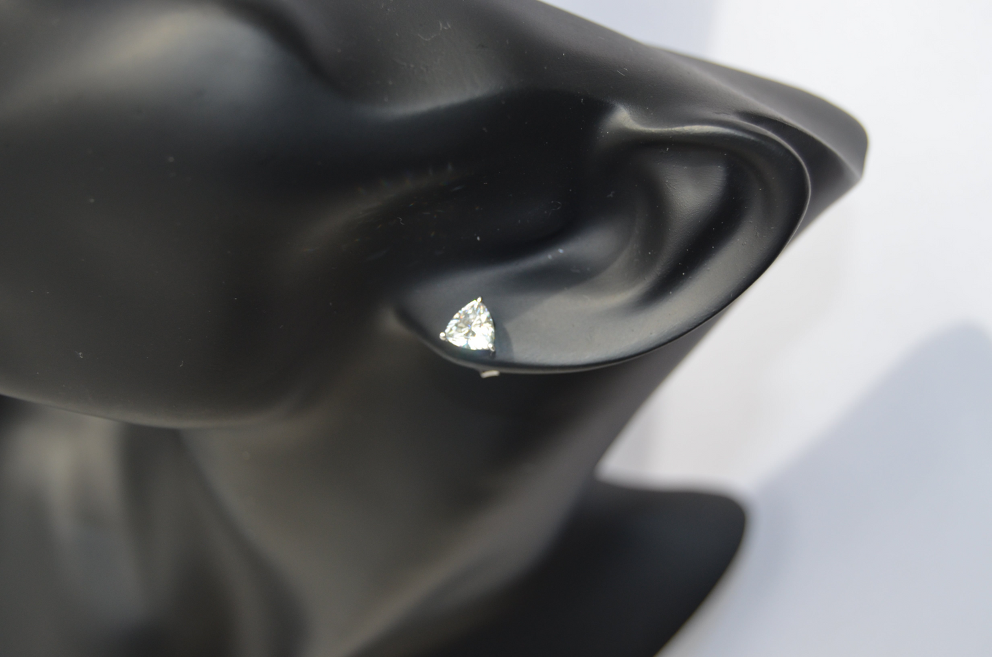 Luxurious 14kt White Gold Moissanite Earrings: 4.5mm 0.54 Carat Moissanite Twinkling Beauty