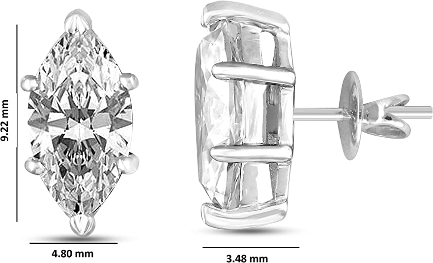 Moissanite Earrings 0.47 Carat Moissanite 925 Sterling Silver
