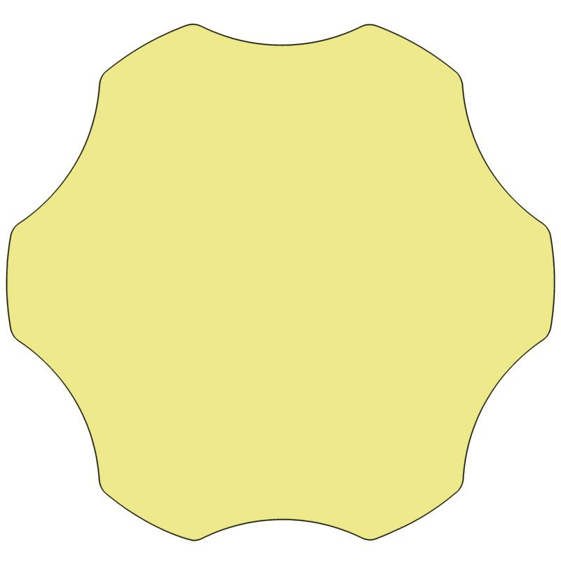 Mobile 60'' Flower Yellow Thermal Activity Table - Standard Height Legs