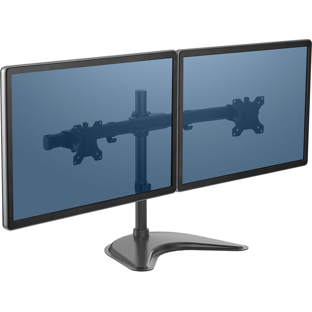 Fellowes Professional Series Freestanding Dual Horizontal Monitor Arm - Up to 27" Screen Support - 17.60 lb Load Capacity35" Width - Freestanding - Black