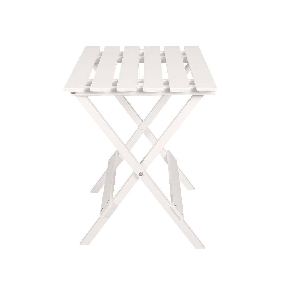 Portable Solid Wood Folding Side Table 2-Piece Set - White