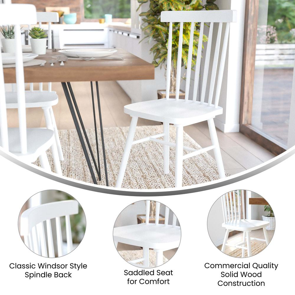 Farmhouse 2-Tier Console Table - Brushed White Finish Engineered Wood Frame