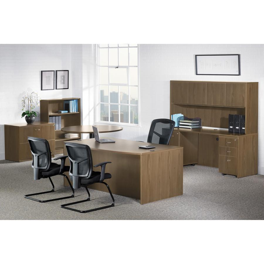 Lorell Essential Series Walnut Laminate Keyboard Tray - Walnut - 1