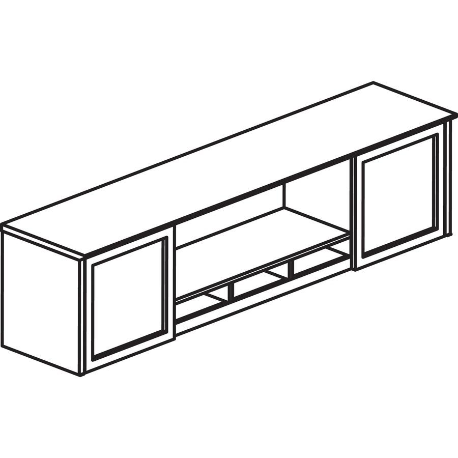 Mayline Medina Hutch - 72" x 15" x 1" x 18.3" - 2 Door(s) - Beveled Edge - Finish: Gray Steel Laminate
