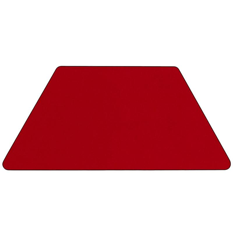 29''W x 57''L Trapezoid Red Thermal Activity Table - Height Short Legs