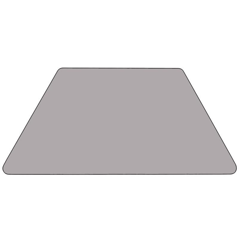 29''W x 57''L Trapezoid Grey Thermal Activity Table - Height Short Legs