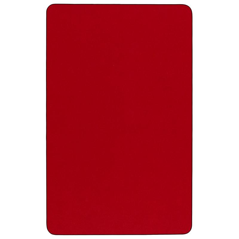 Mobile 30''W x 72''L Red Thermal Activity Table - Height Adjustable Short Legs
