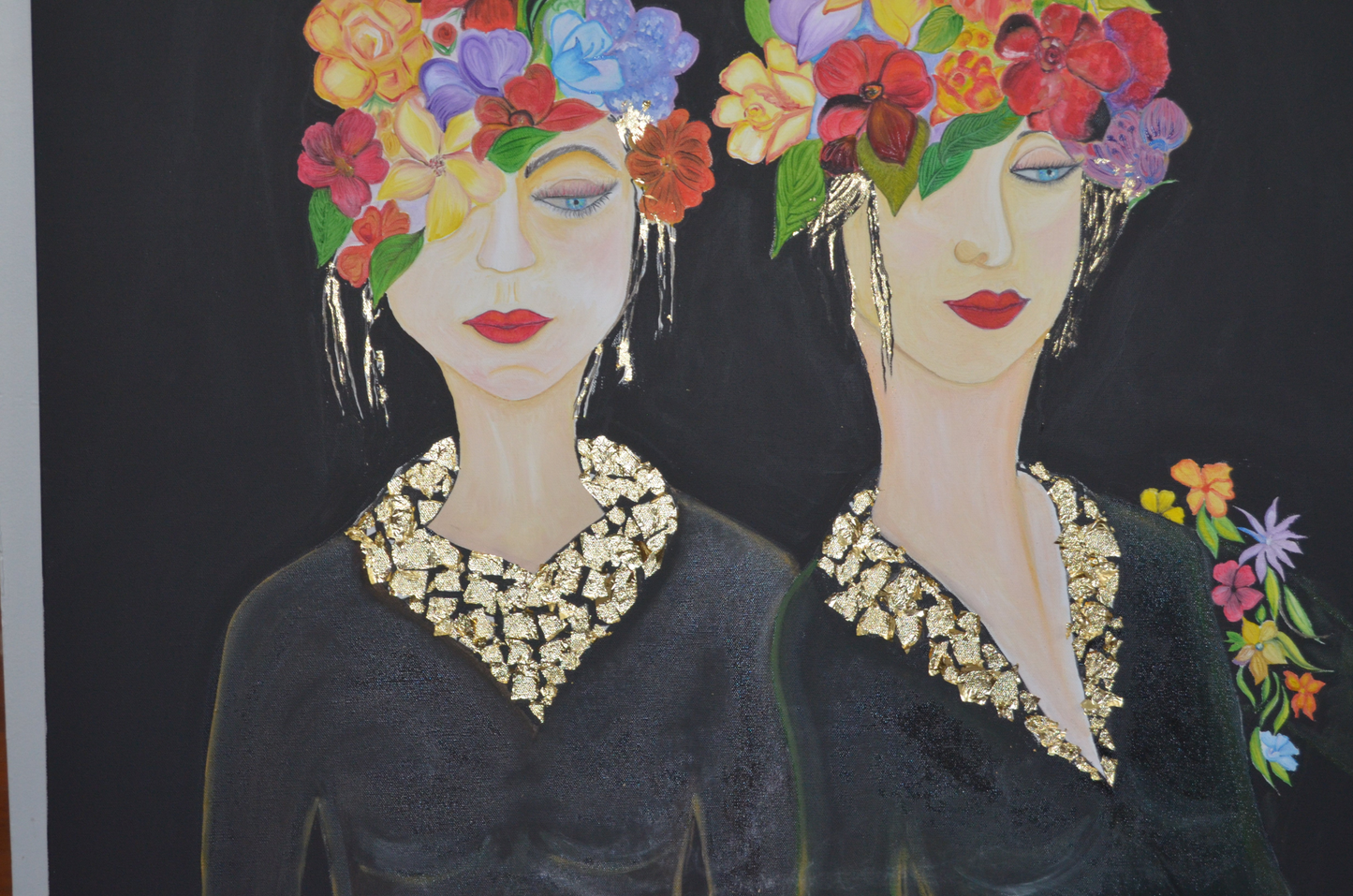 Original Painting Art work with oil paints on canvas, portrait, handmade, 100% made in the USA