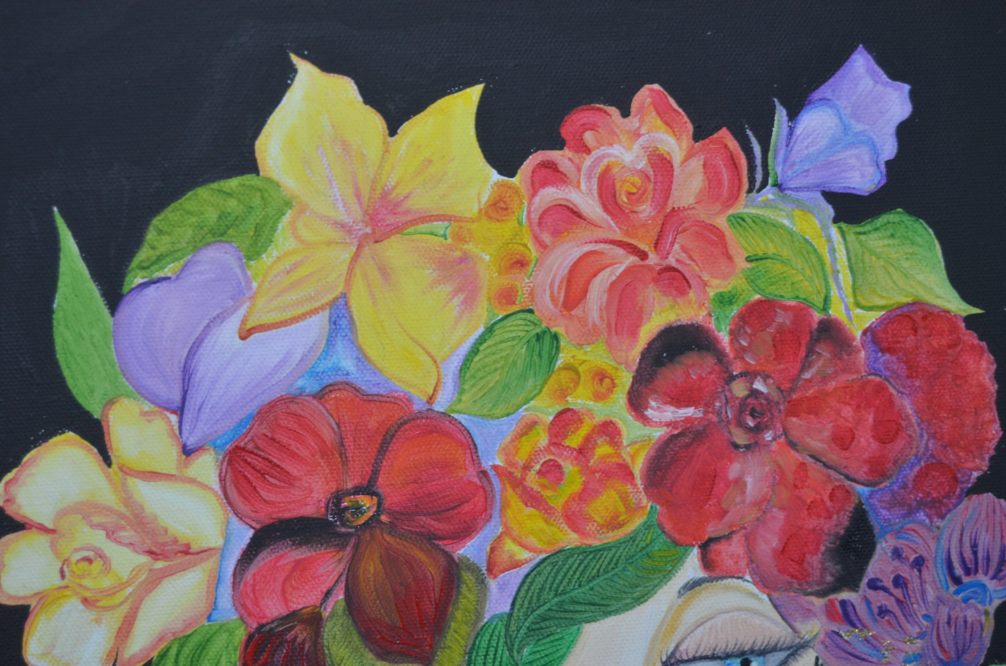 Original Painting Art work with oil paints on canvas, portrait, handmade, 100% made in the USA