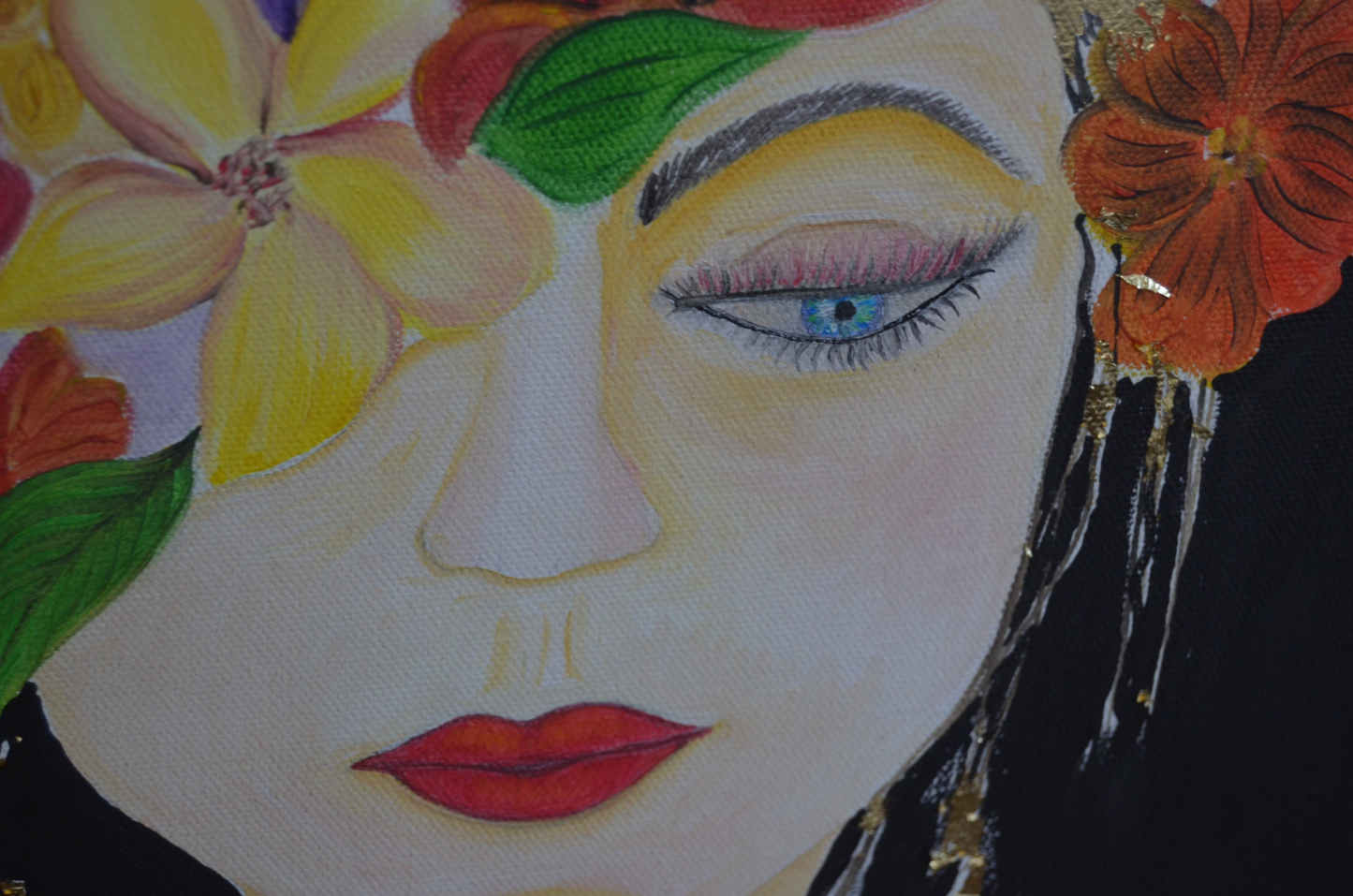 Original Painting Art work with oil paints on canvas, portrait, handmade, 100% made in the USA