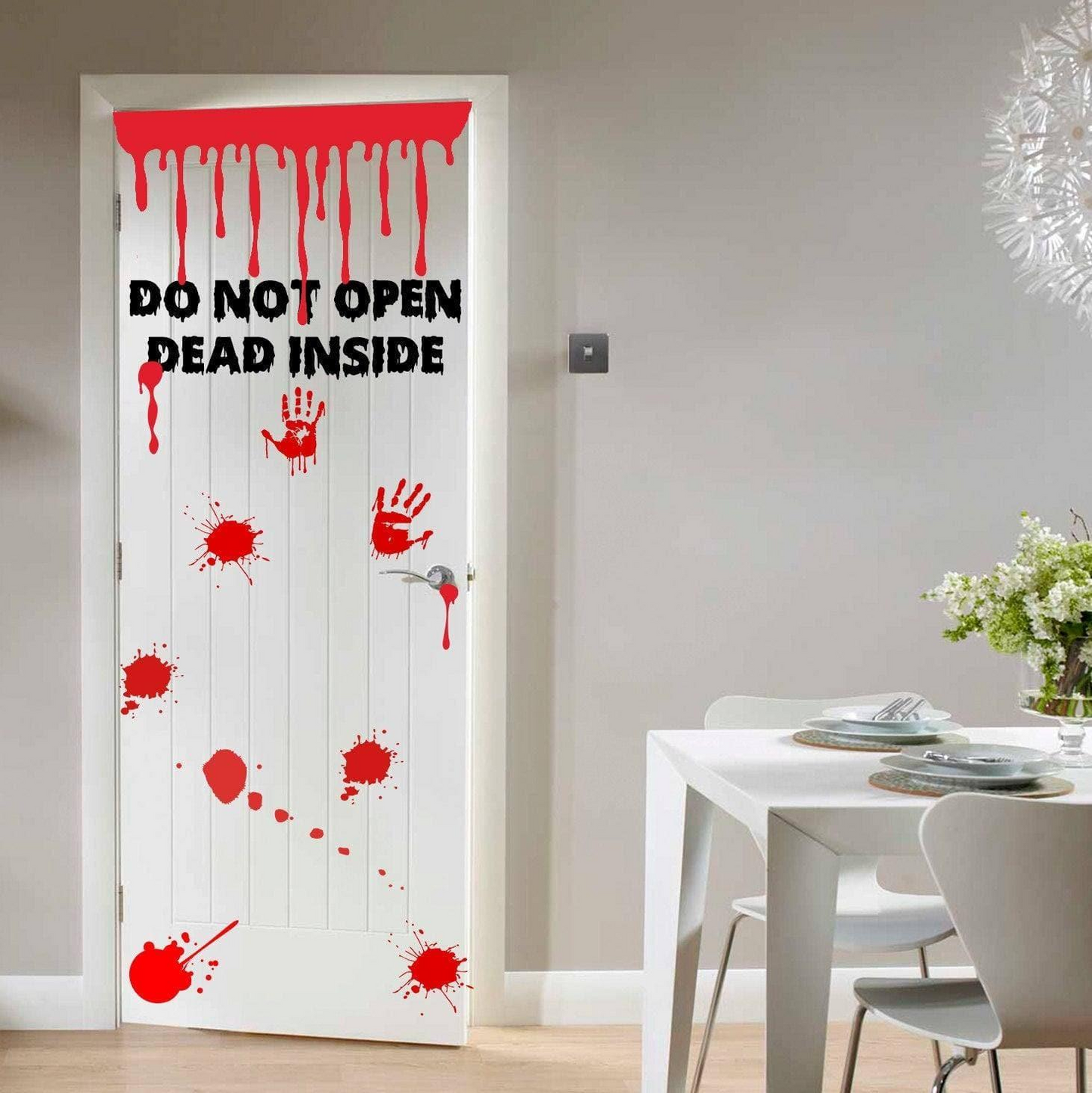 Zombie Bathroom Door Sticker - Toilet Decor Vinyl Halloween Decal - Diy Blood Hand Stickers Hands Decals - Scary Vampire Walking Dead Mural