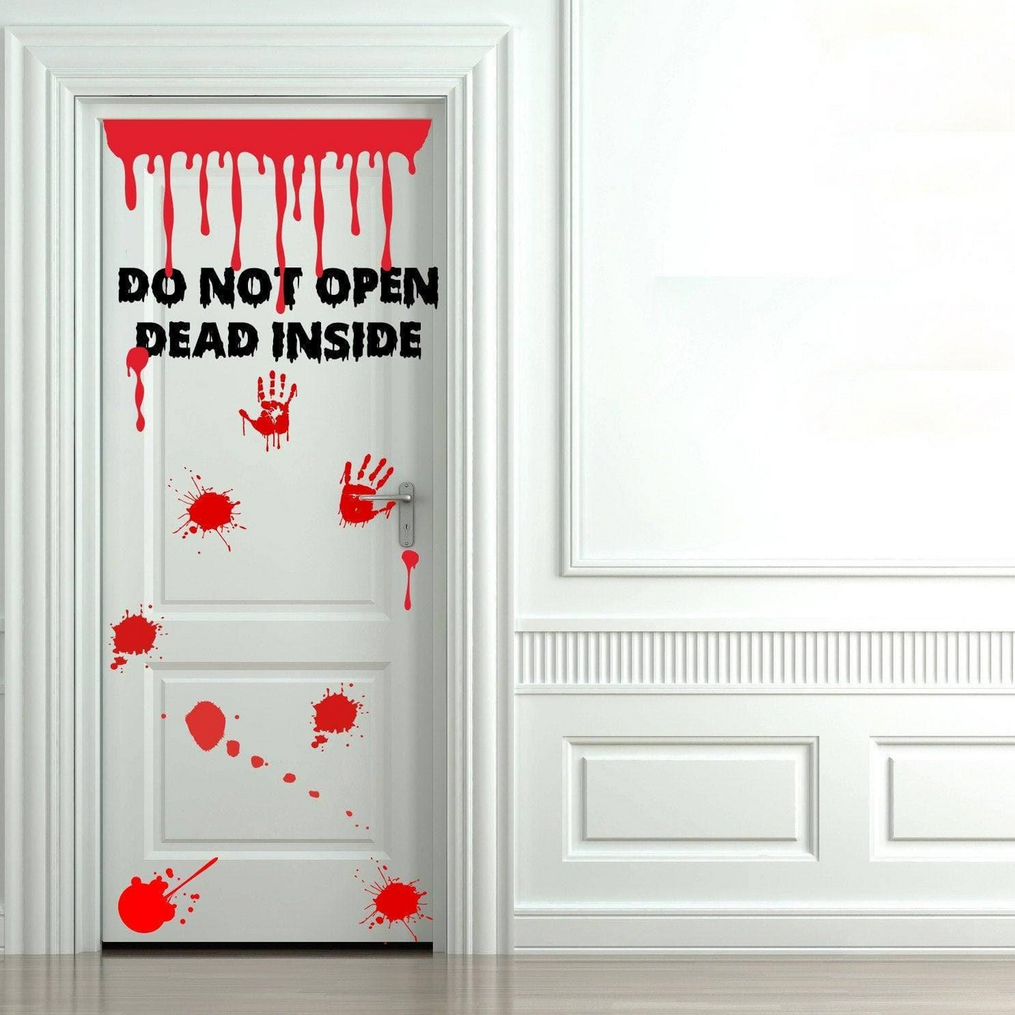Zombie Bathroom Door Sticker - Toilet Decor Vinyl Halloween Decal - Diy Blood Hand Stickers Hands Decals - Scary Vampire Walking Dead Mural