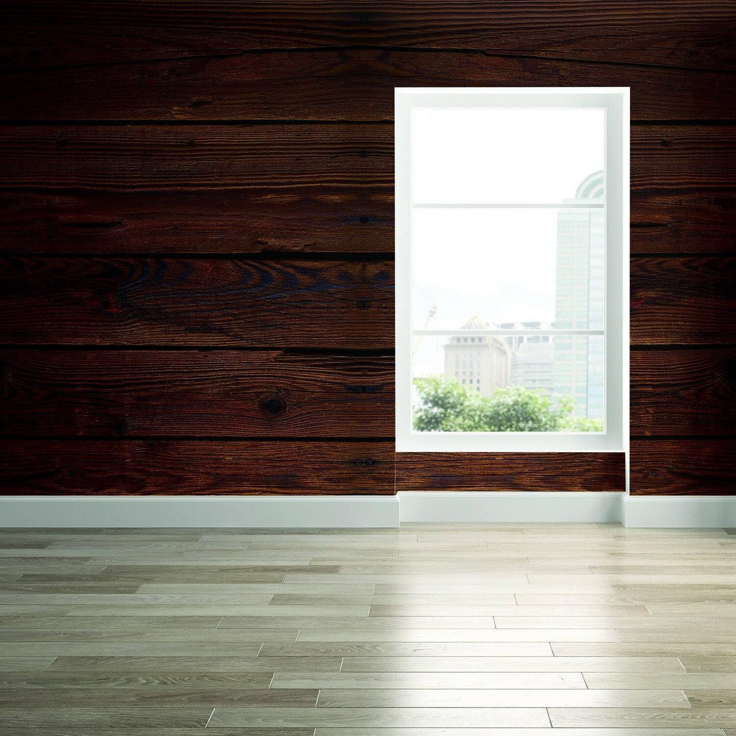 Wood Wall Wallpaper Sticker - Peel And Stick Wooden Vinyl Decal For Decor - Fake Planks Barn Woods Look Decals - Plank On Stickers Mural