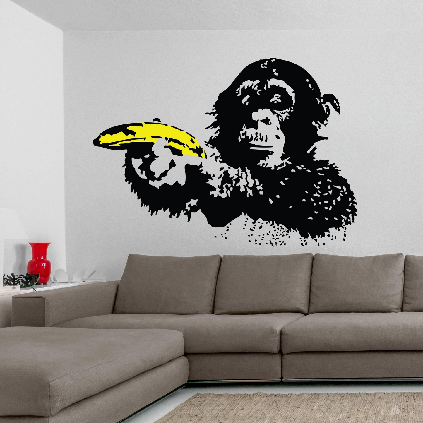 Banksy Monkey Wall Sticker - Bansky Art Vinyl Decal - Street Graffiti Focus Chimp Mural
