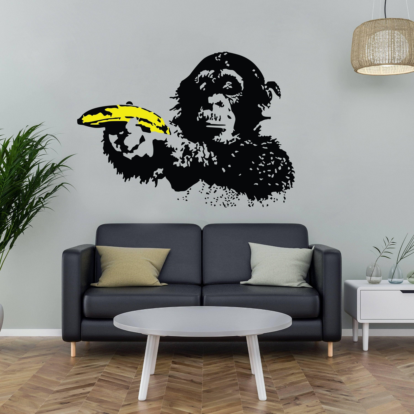 Banksy Monkey Wall Sticker - Bansky Art Vinyl Decal - Street Graffiti Focus Chimp Mural
