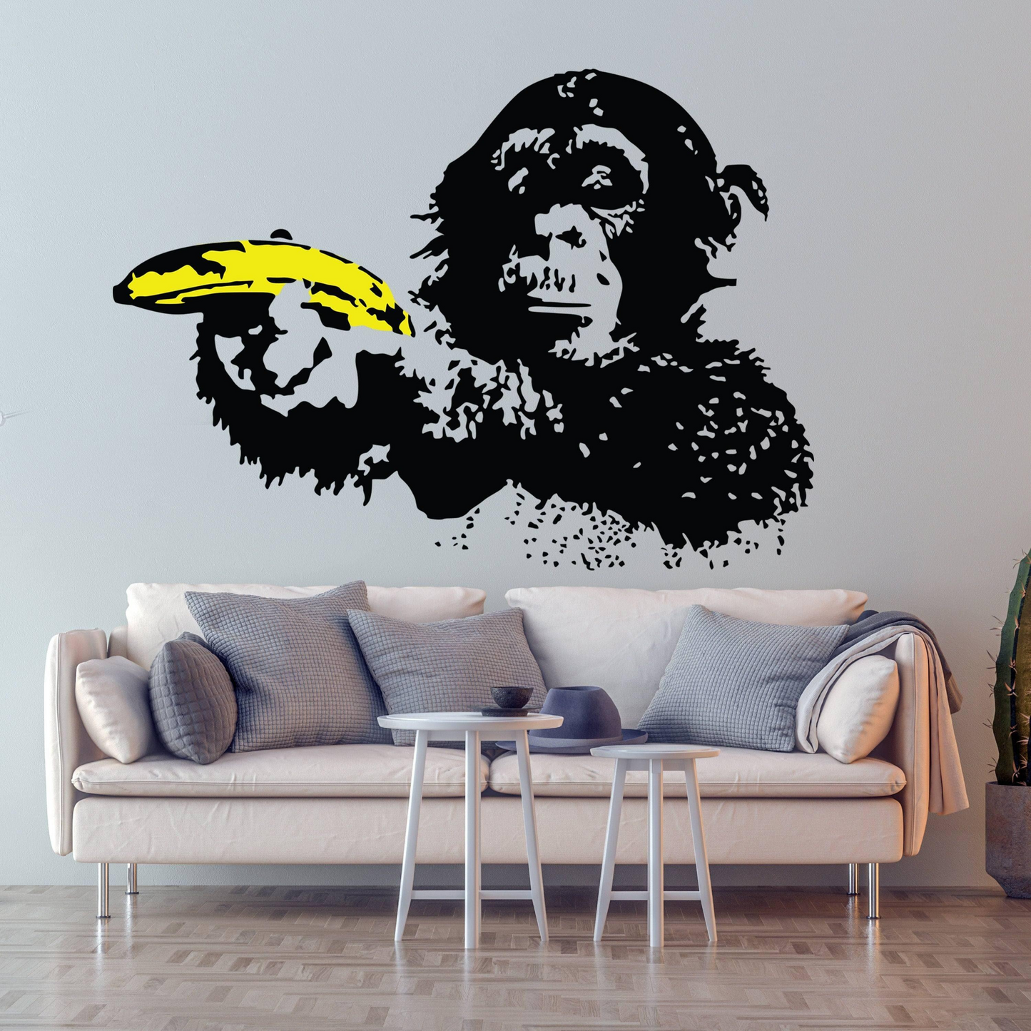 Banksy Monkey Wall Sticker - Bansky Art Vinyl Decal - Street Graffiti Focus Chimp Mural