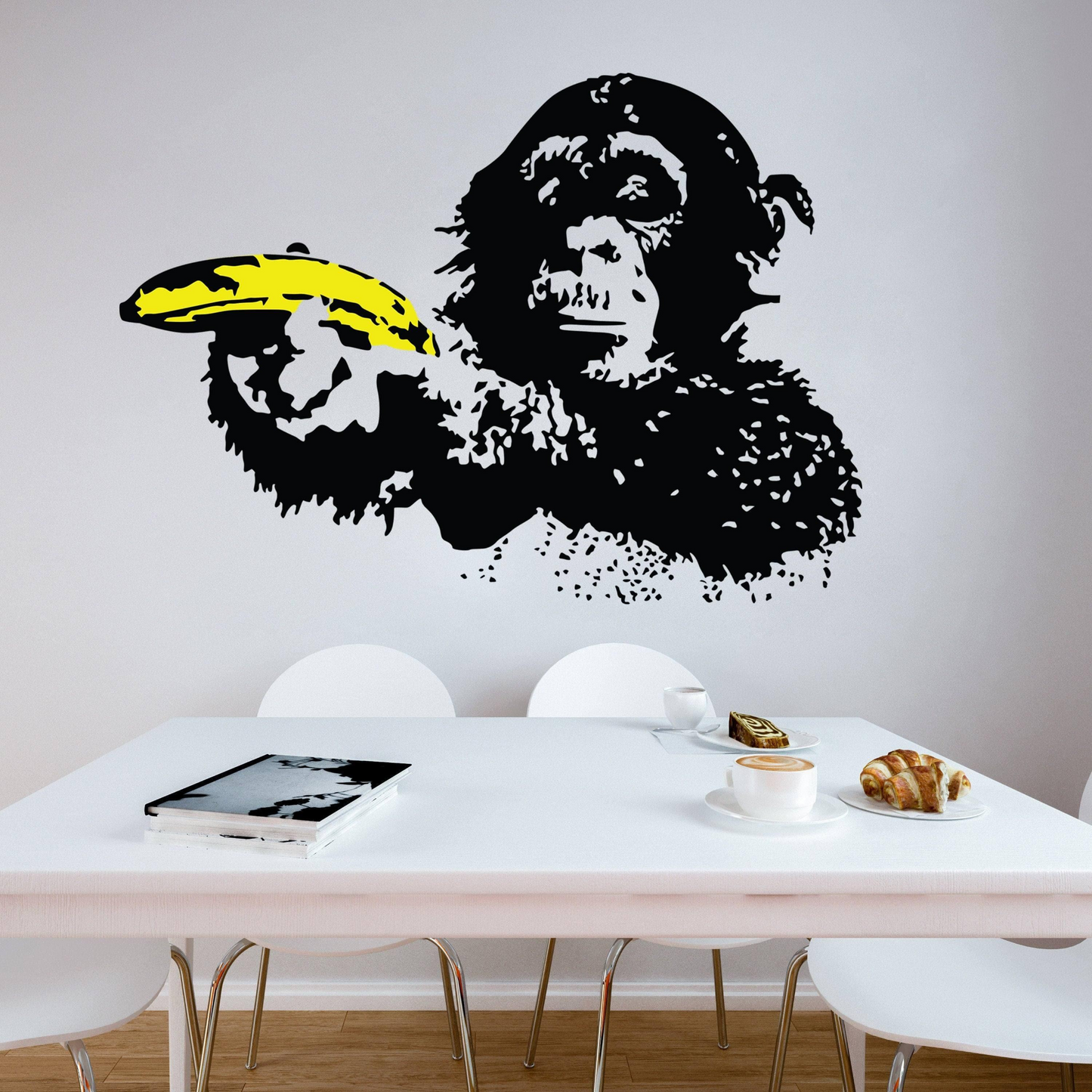 Banksy Monkey Wall Sticker - Bansky Art Vinyl Decal - Street Graffiti Focus Chimp Mural