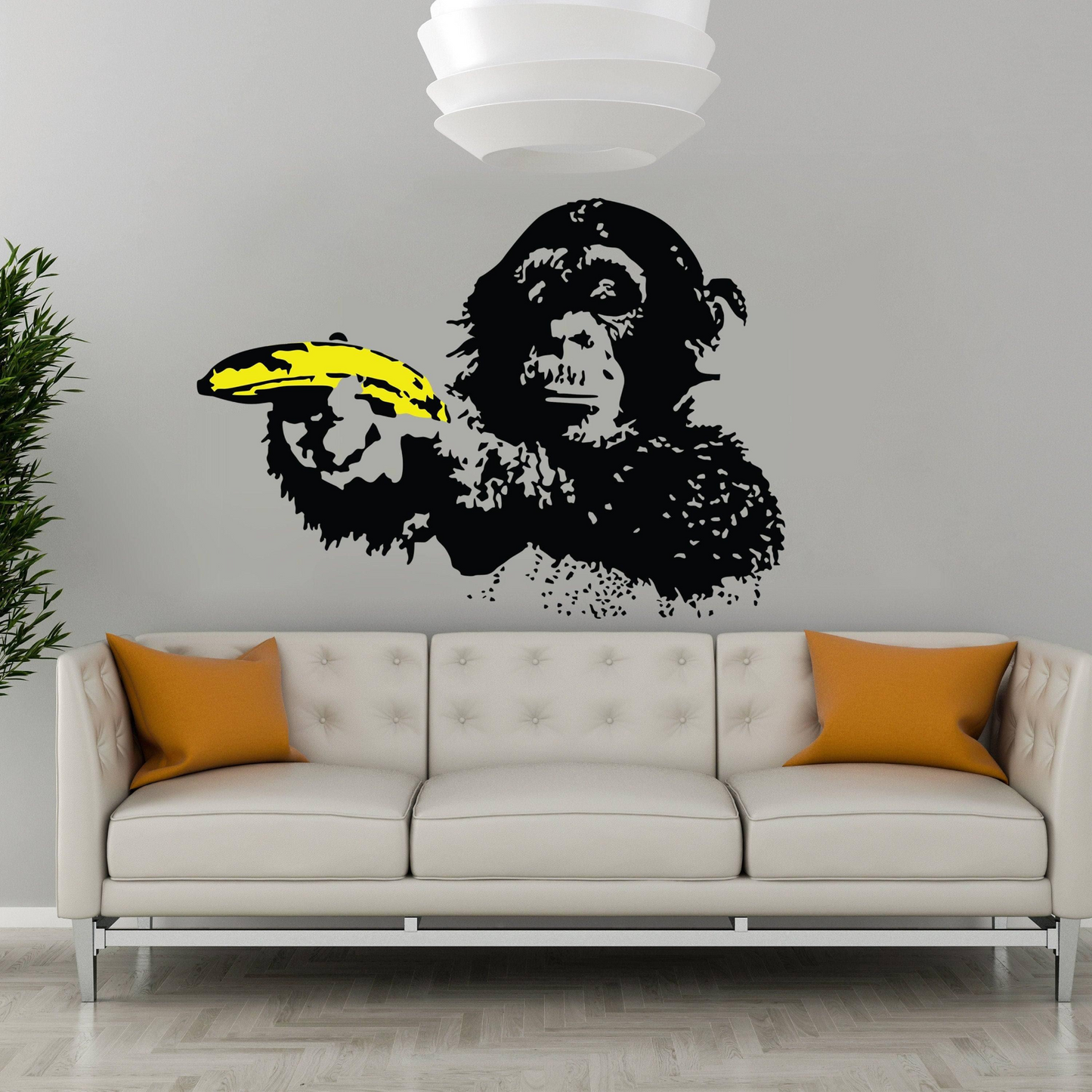 Banksy Monkey Wall Sticker - Bansky Art Vinyl Decal - Street Graffiti Focus Chimp Mural