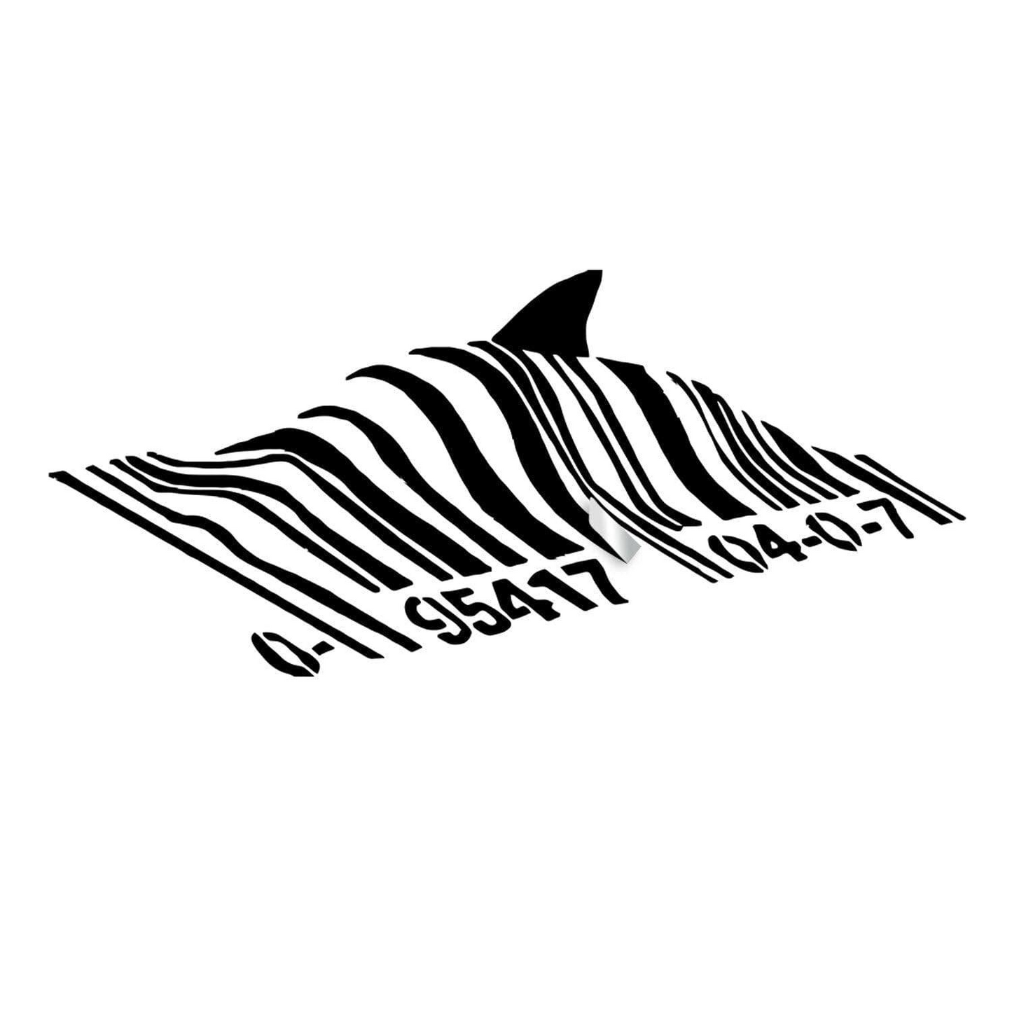 Banksy Barcode Shark Wall Sticker - Swimming Fish Under Bar Code Vinyl Decal - Graffiti Street Art Decor Removable Stickers Decals Deca