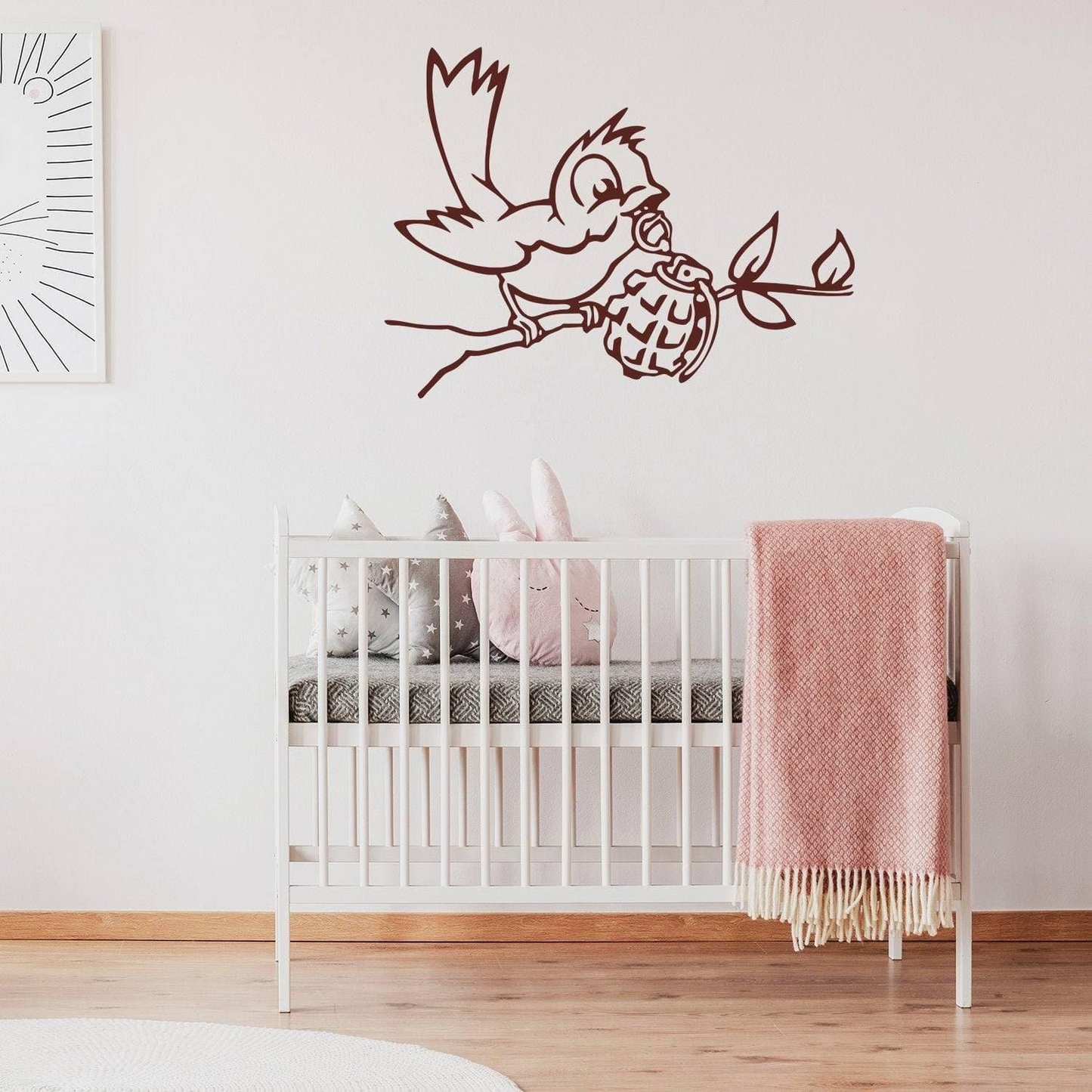 Banksy Bird Wall Decal - Urban Expression Grenade Design Vinyl Art Sticker