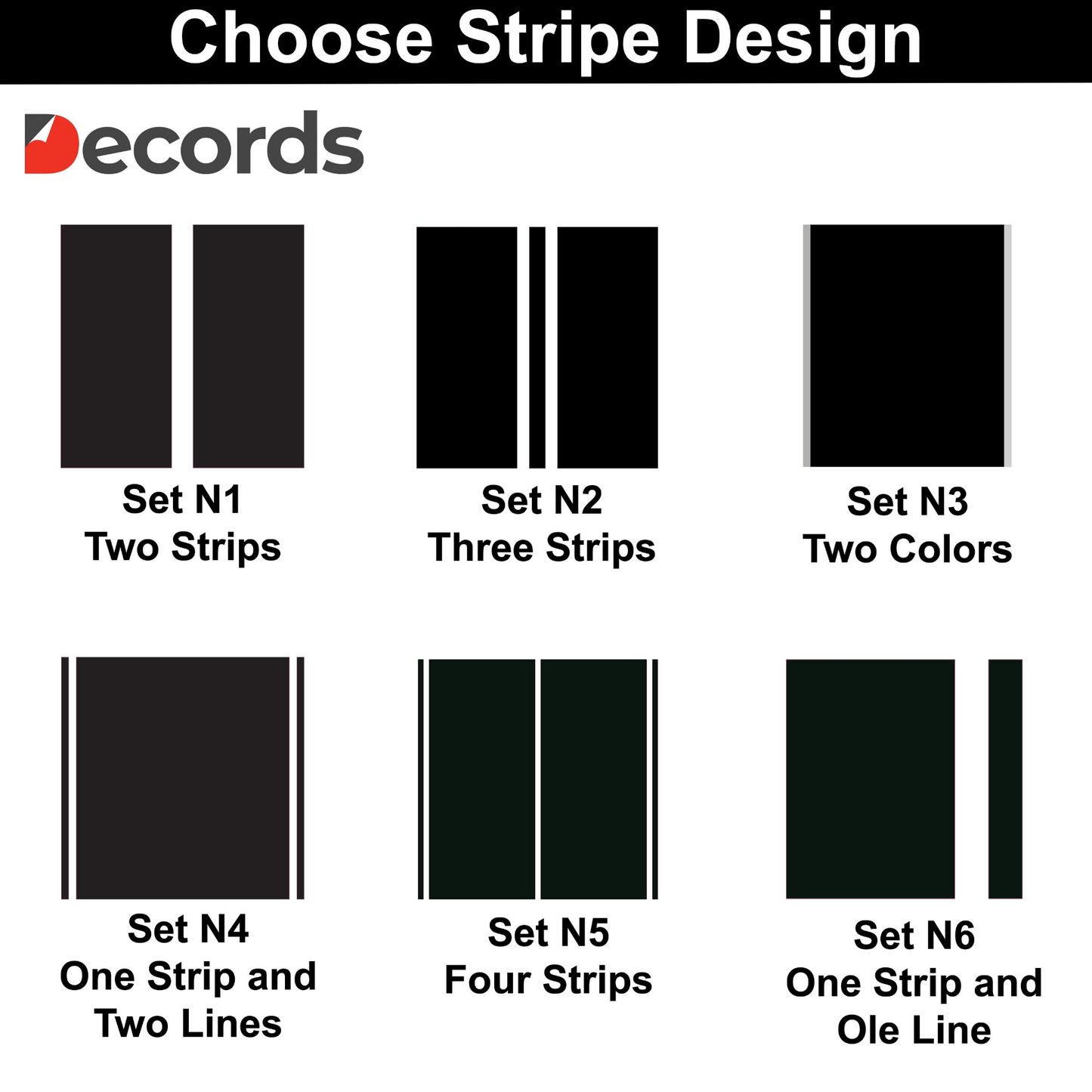 Racing Stripes Car Stickers - Auto Vinyl Decals RT - Full Vehicle Body Rally SRT GT Black Stripe Decal - Truck Sport Lines