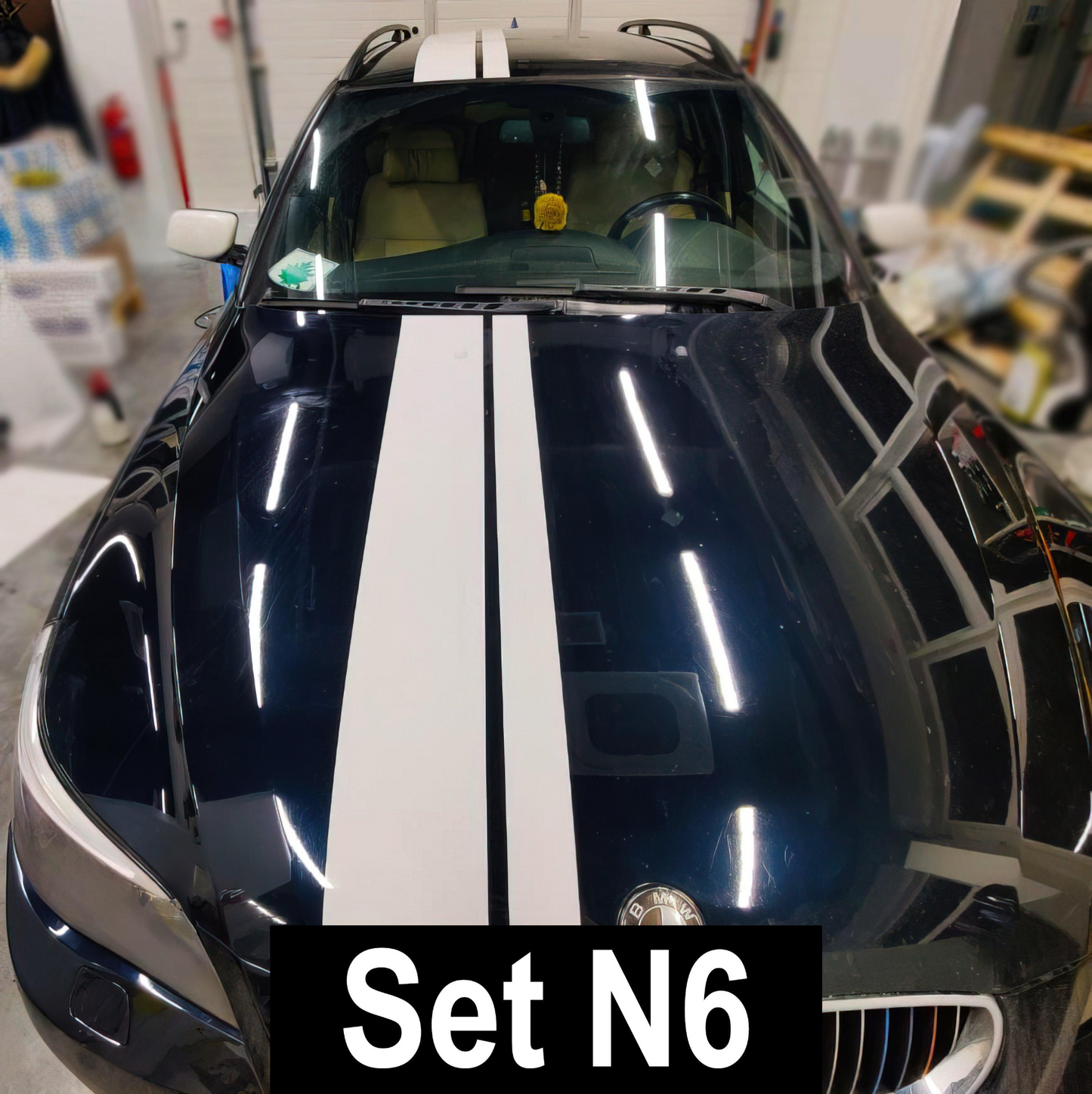 Racing Stripes Car Stickers - Auto Vinyl Decals RT - Full Vehicle Body Rally SRT GT Black Stripe Decal - Truck Sport Lines