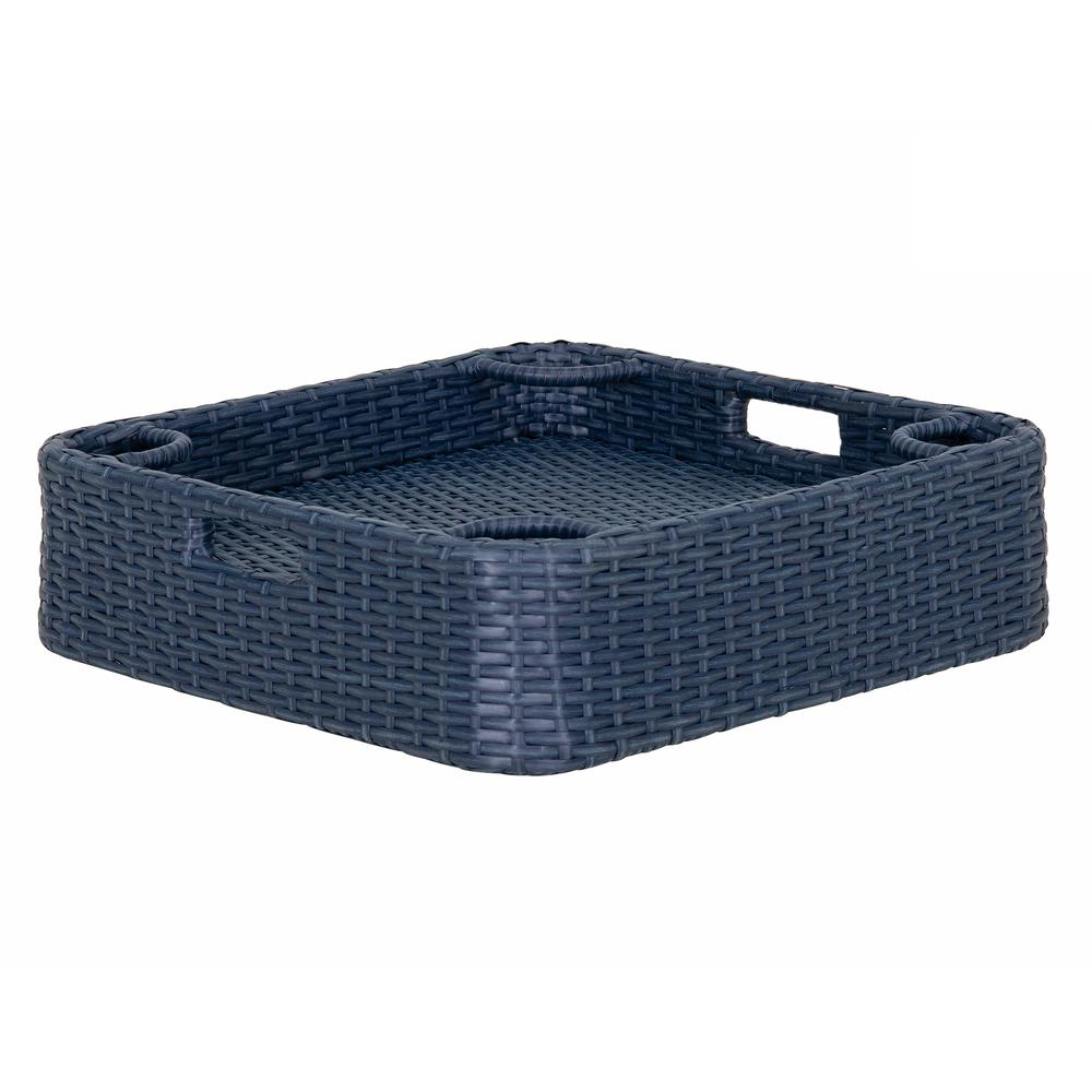 Wicker Floating Pool Tray Durable & Sturdy Aluminum Frame Pool Accessory Tray