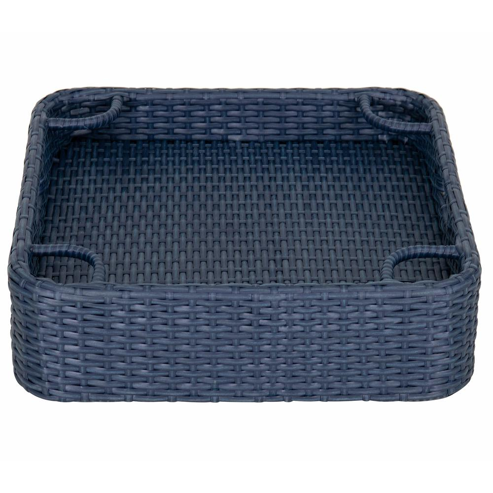 Wicker Floating Pool Tray Durable & Sturdy Aluminum Frame Pool Accessory Tray
