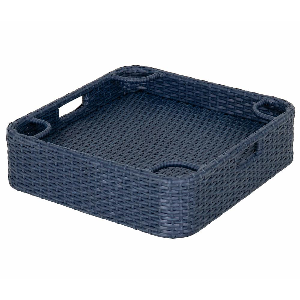 Wicker Floating Pool Tray Durable & Sturdy Aluminum Frame Pool Accessory Tray