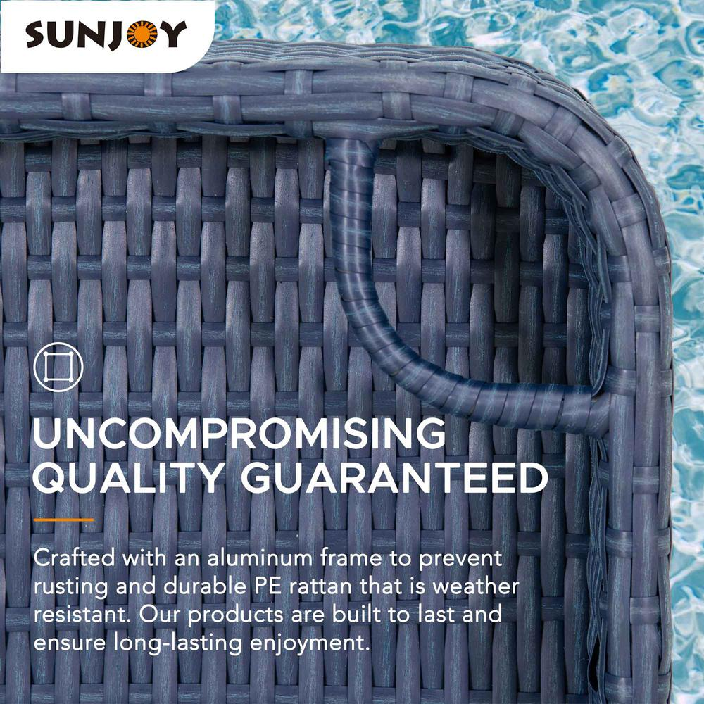 Wicker Floating Pool Tray Durable & Sturdy Aluminum Frame Pool Accessory Tray