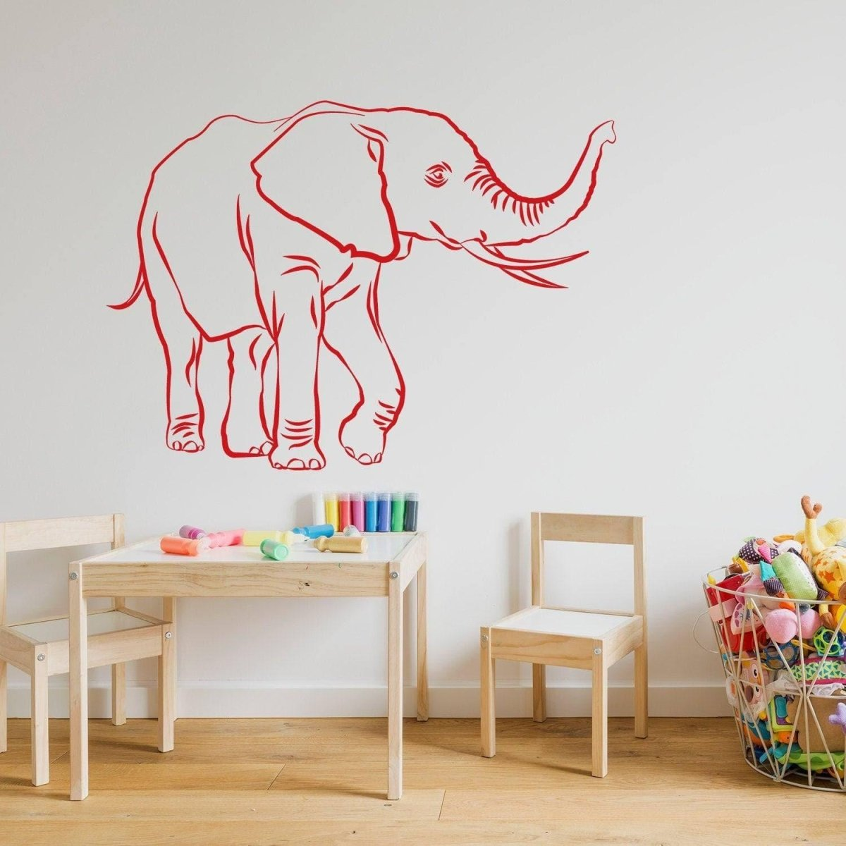 Elephant Stickers - Cute Vinyl Wall Animal Decal - Decor Nursery Sticker - Art Tribal Decorative Gift Wallsticker Safari Trunk Up Decals