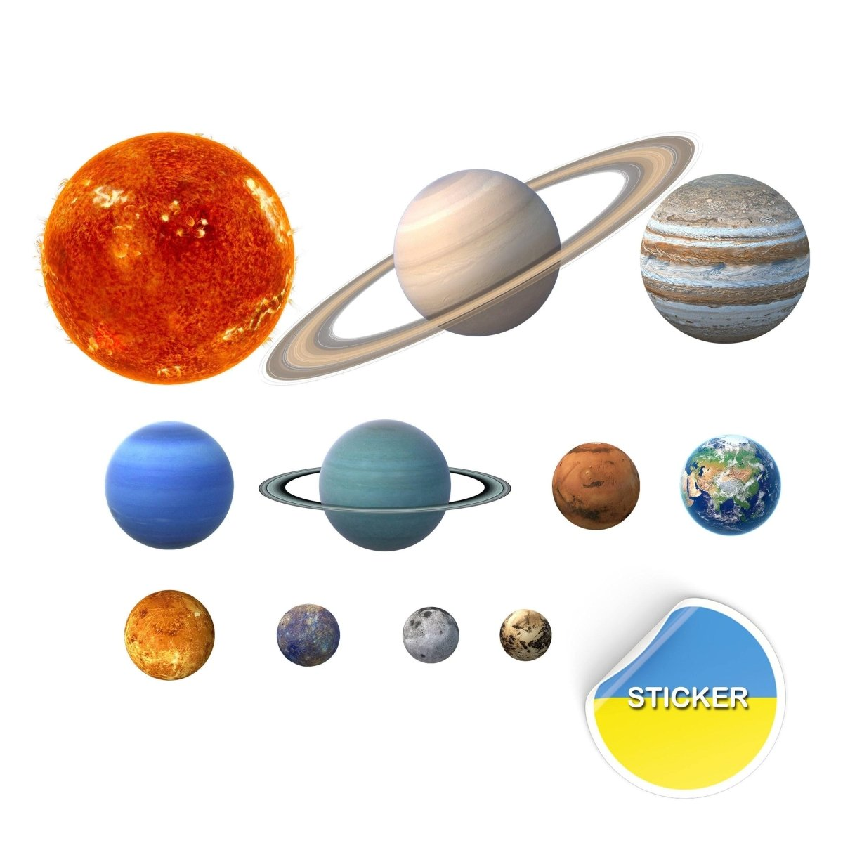 Glow In The Dark Planet Wall Decals - Solar System Glowing Sticker For Ceiling - Galaxy Kid Room Decor - 3d Outer Space Light Boy Decoration
