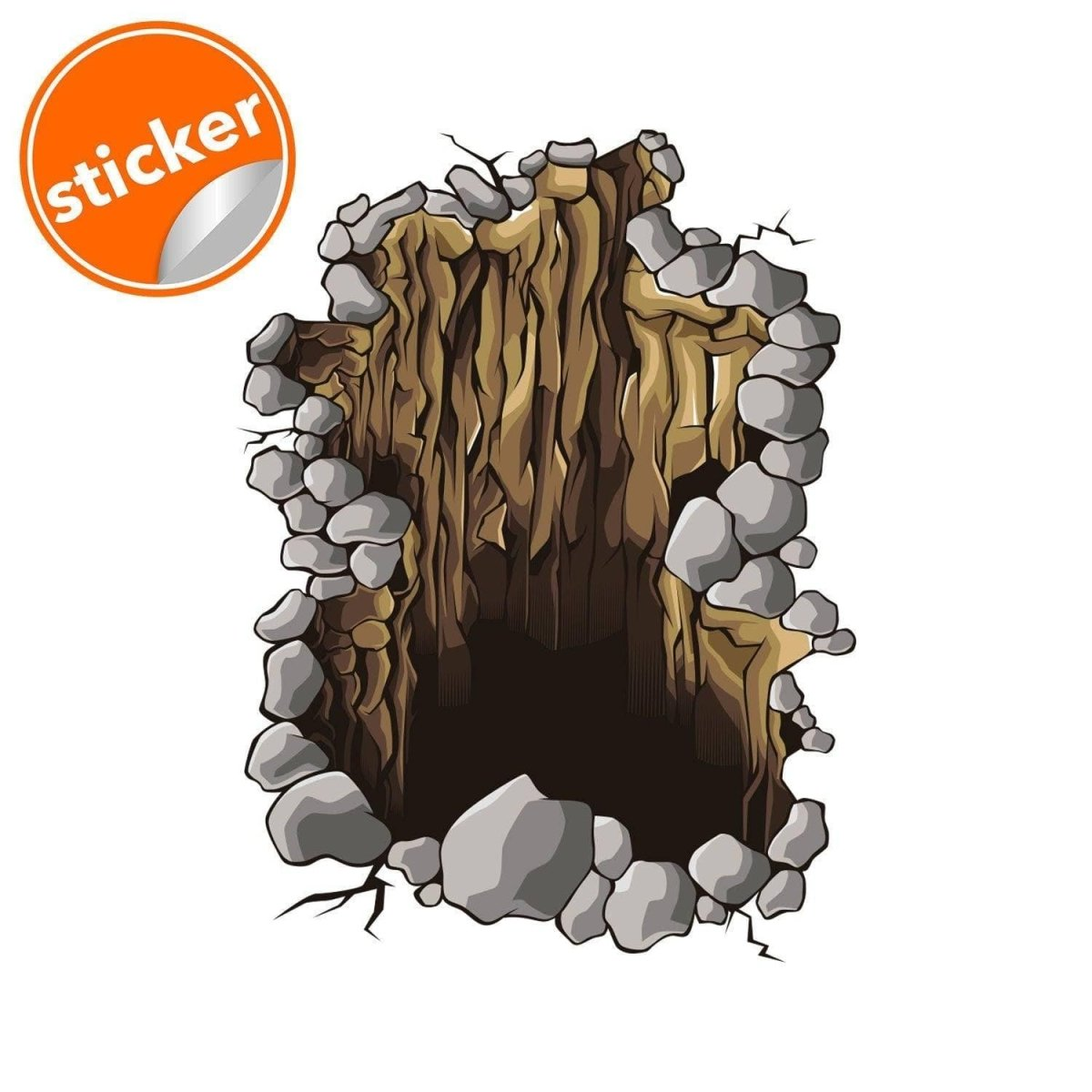 3d Floor Porthole Sticker - Self Adhesive Art Mural Living Room Vinyl Hole Decal For Interior - Bathroom Waterproof Print Decor Stickers