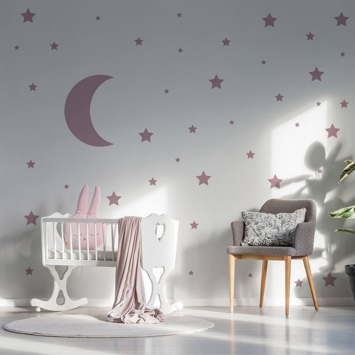 115x Star Wall Stickers - Baby Shower Moon Set Decorative Vinyl Decal - Little Cute Twinkle Pack Decor Nursery - Gold Crescent Decoration