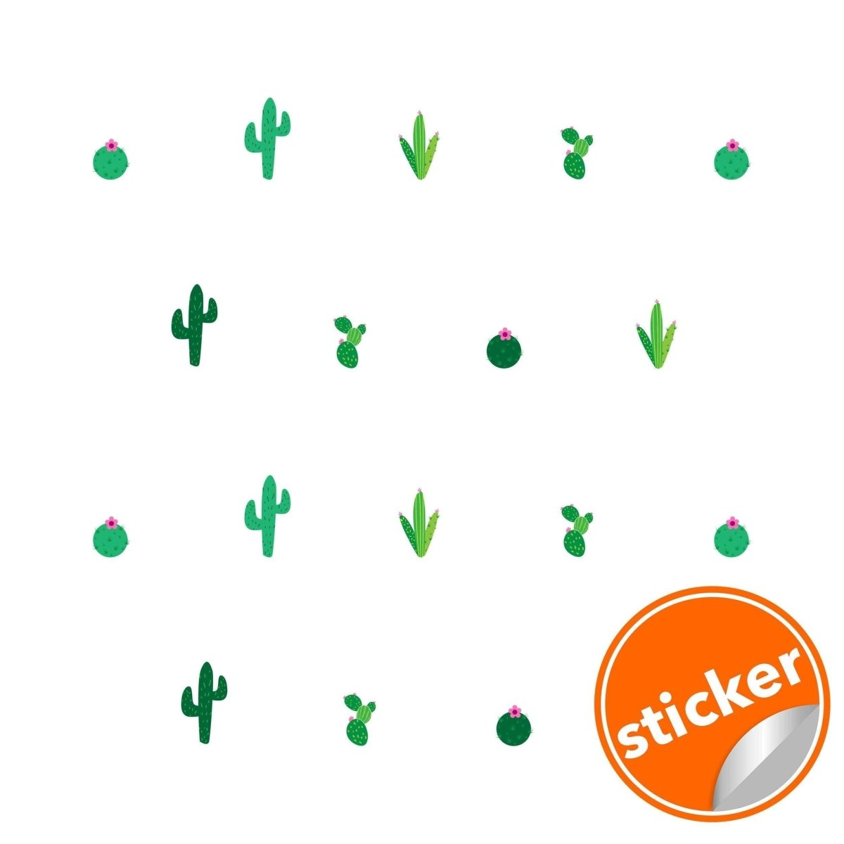 40x Cactus Wall Decal - Bedroom Nursery Room Vinyl Art Decor Sticker - Plant Kitchen Decals Mural - Baby Home Peel Stick Door Light Clings