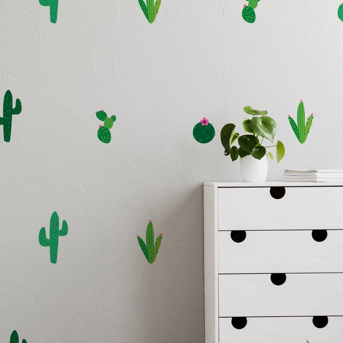 40x Cactus Wall Decal - Bedroom Nursery Room Vinyl Art Decor Sticker - Plant Kitchen Decals Mural - Baby Home Peel Stick Door Light Clings