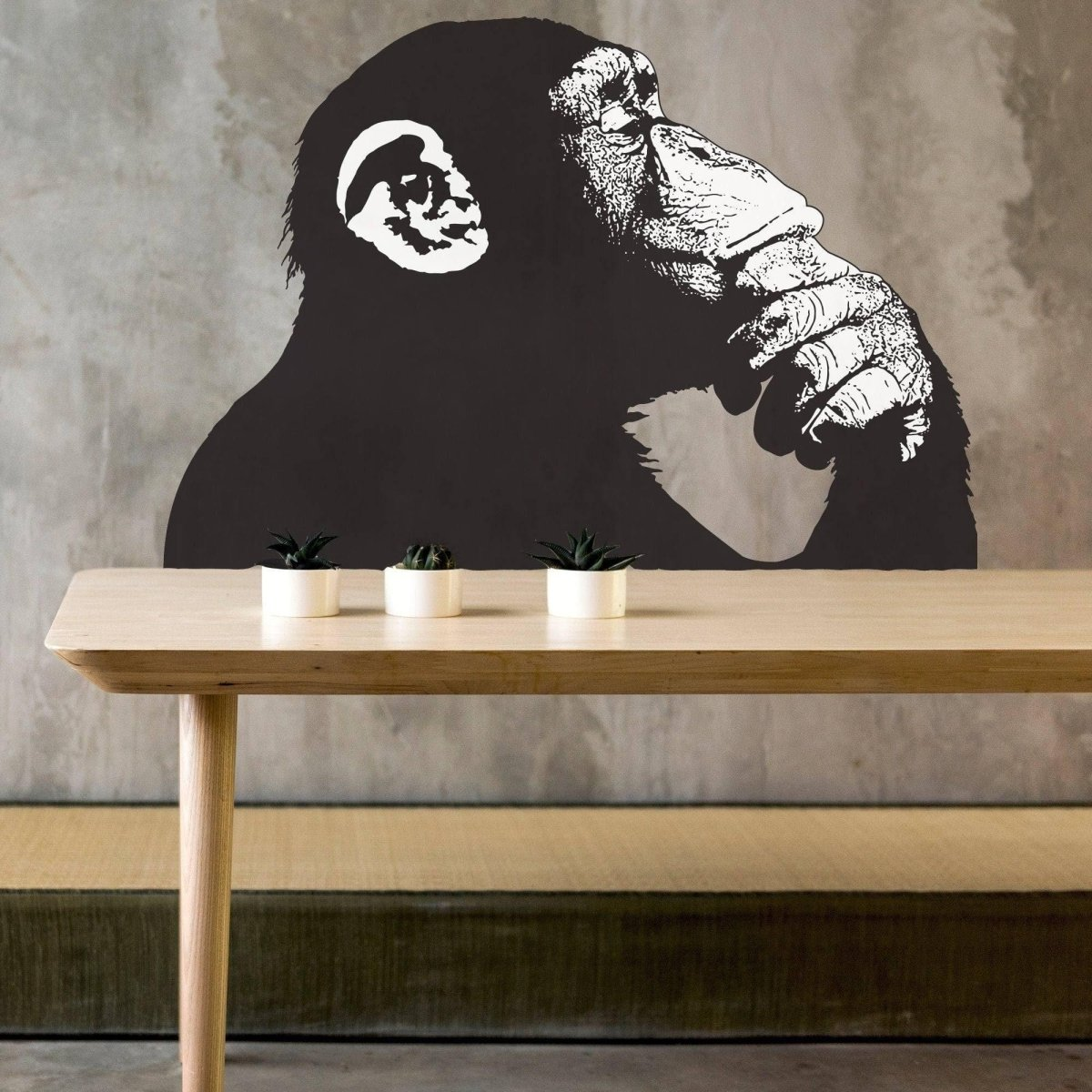 Contemporary Street Art Primate Decal - Artistic Waterproof Vinyl Wall Sticker Print