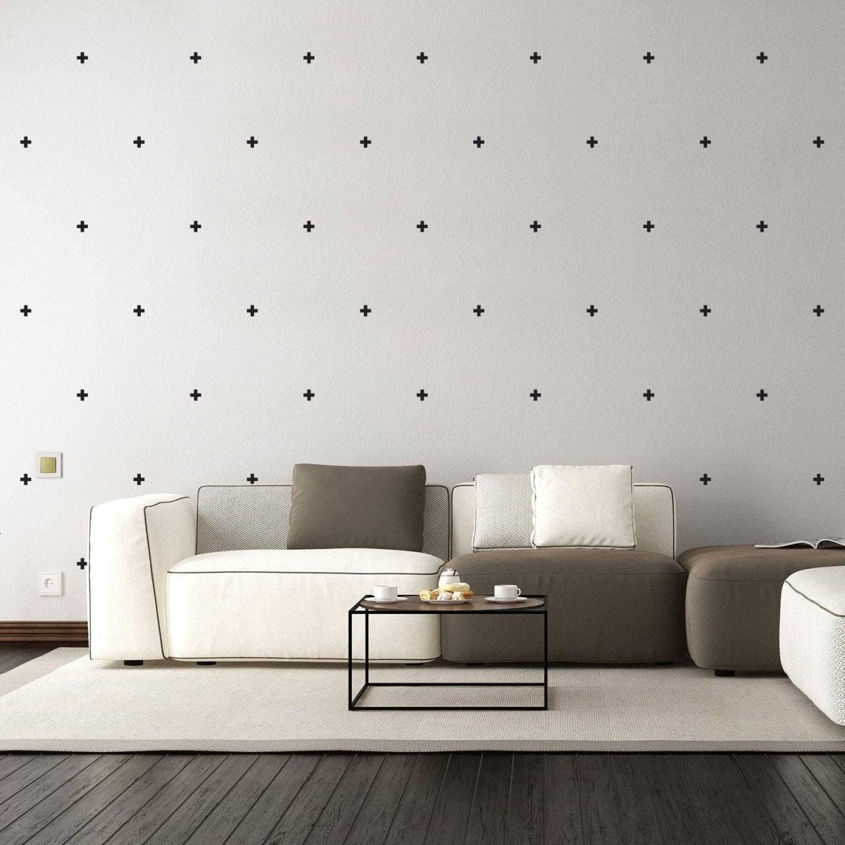 50x Cross Sticker Vinyl Wall Decor - The Adhesive Home Decal Crossing Line - Small Black Decoration For Boy Girl - Large Office Stick