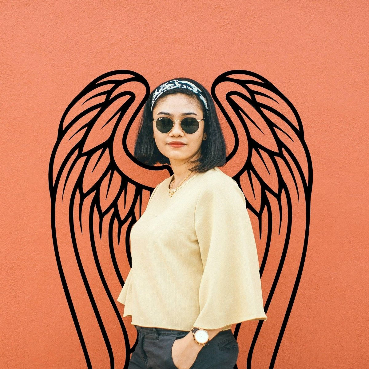 Angel Wings Wall Decor - Angels Wing Art Vinyl Decal - Large Feather Sticker For Room Decoration - The Girl Princess Home 3d Mural