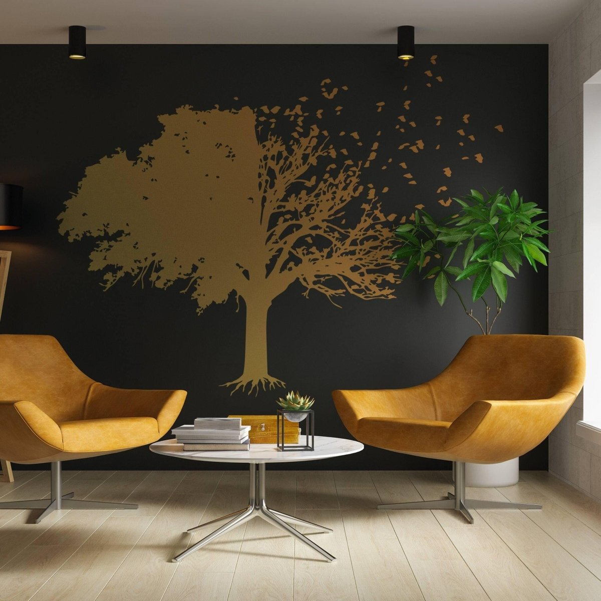 Chic Wall Sticker Featuring a Sophisticated Tree Silhouette Design