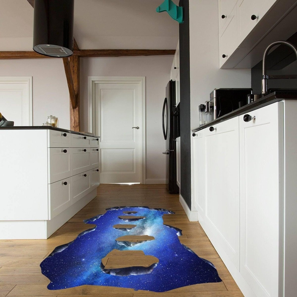 3d Space Bridge Floor Vinyl Decal - Bathroom Living Room Flooring Galaxy Decals Stick Peel Decor Stickers Decoration Kids Classroom Sticker
