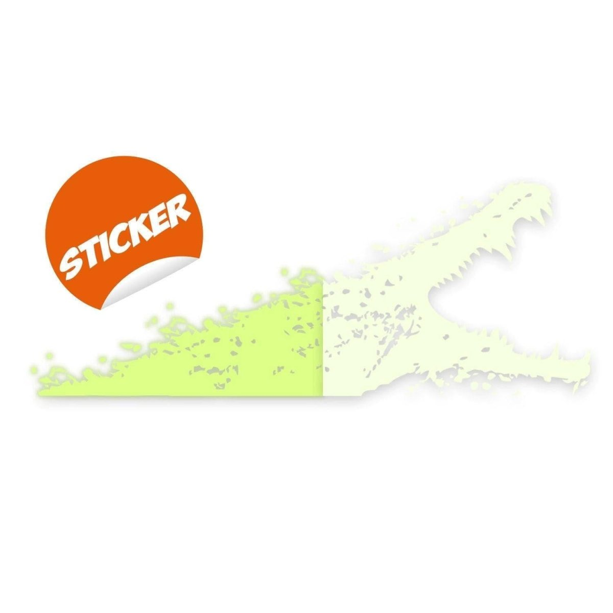 Glow In Dark Aligator Wall Sticker - Night Glowing Gator Vinyl Decal - Boy Or Girl Cut Alligator Mural - Realistic Luminescent Light Ghost