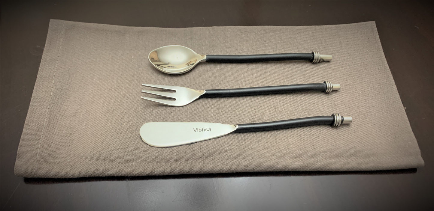 Vibhsa Black Silverware 18 Pc's Breakfast Set (Service for 6)