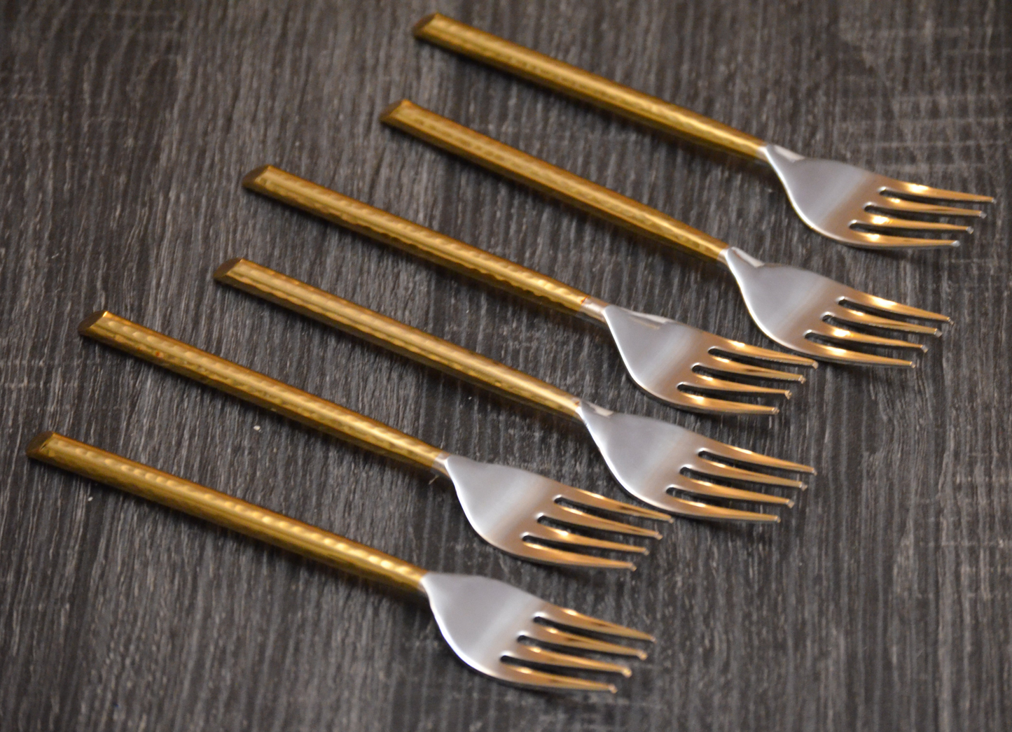 Vibhsa Golden Silverware Dinner Forks Set of 6